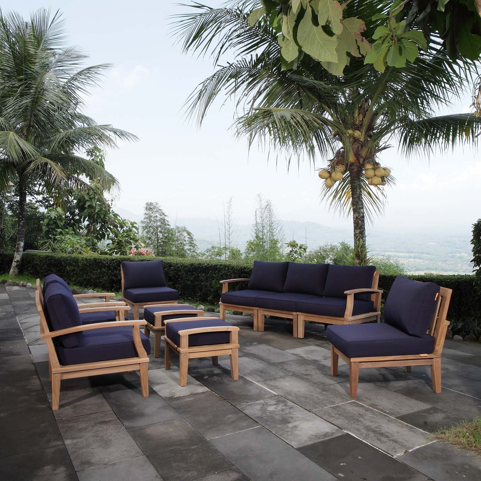 Marina 9 Piece Outdoor Patio Teak Set By Modway - EEI-1488 - Image 13