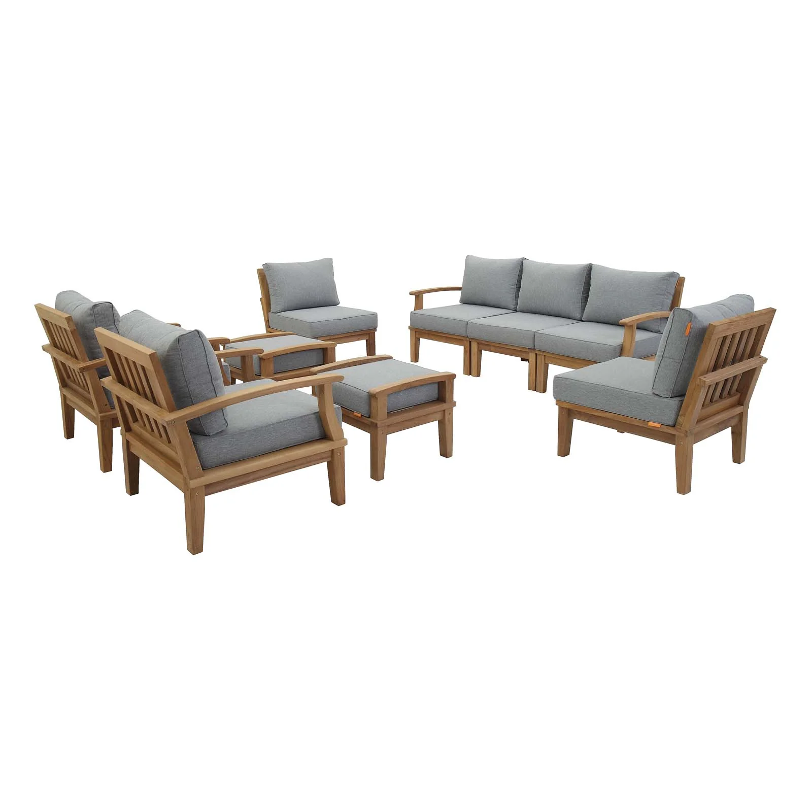 Marina 9 Piece Outdoor Patio Teak Set By Modway - EEI-1488 - Image 2
