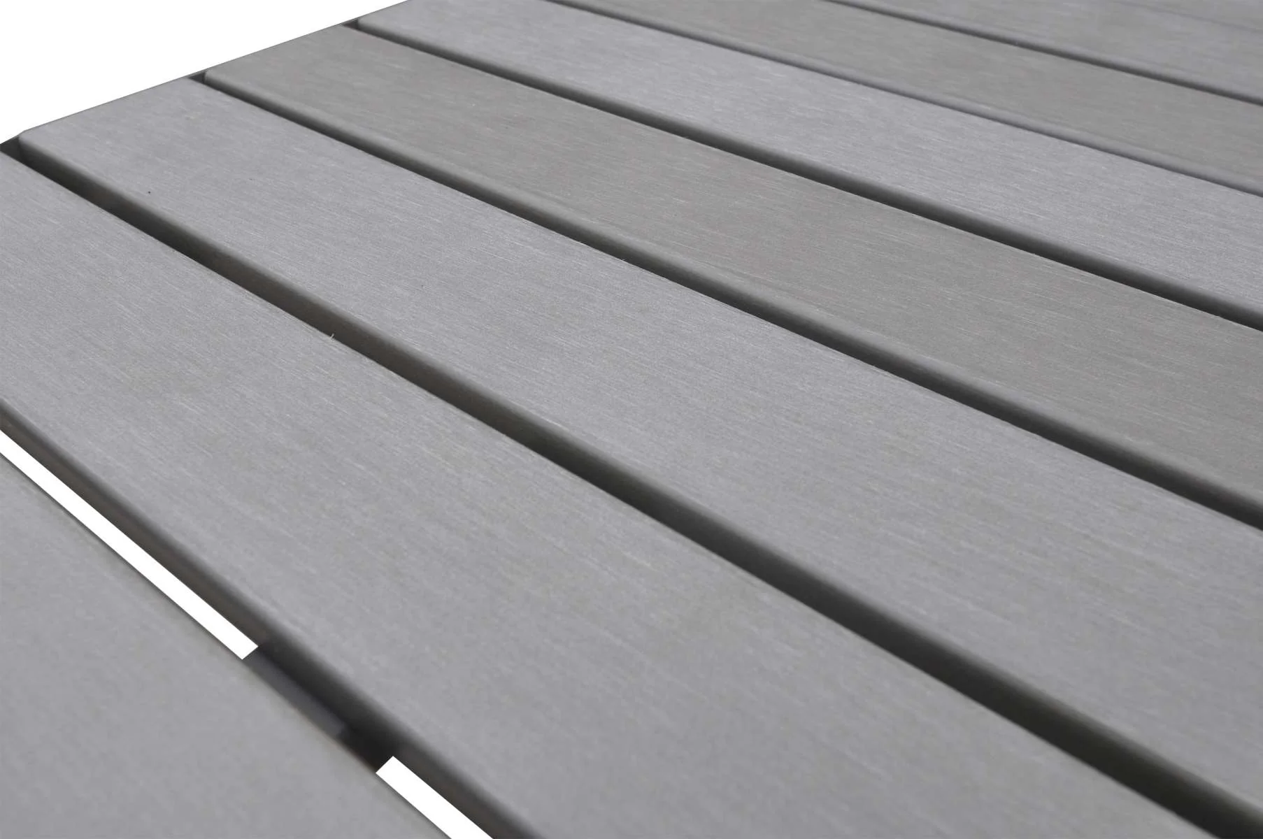 Marina Outdoor Grey Patio Bar Table in Grey Powder Coated Finish and Grey Wood Top By Armen Living - Image 2