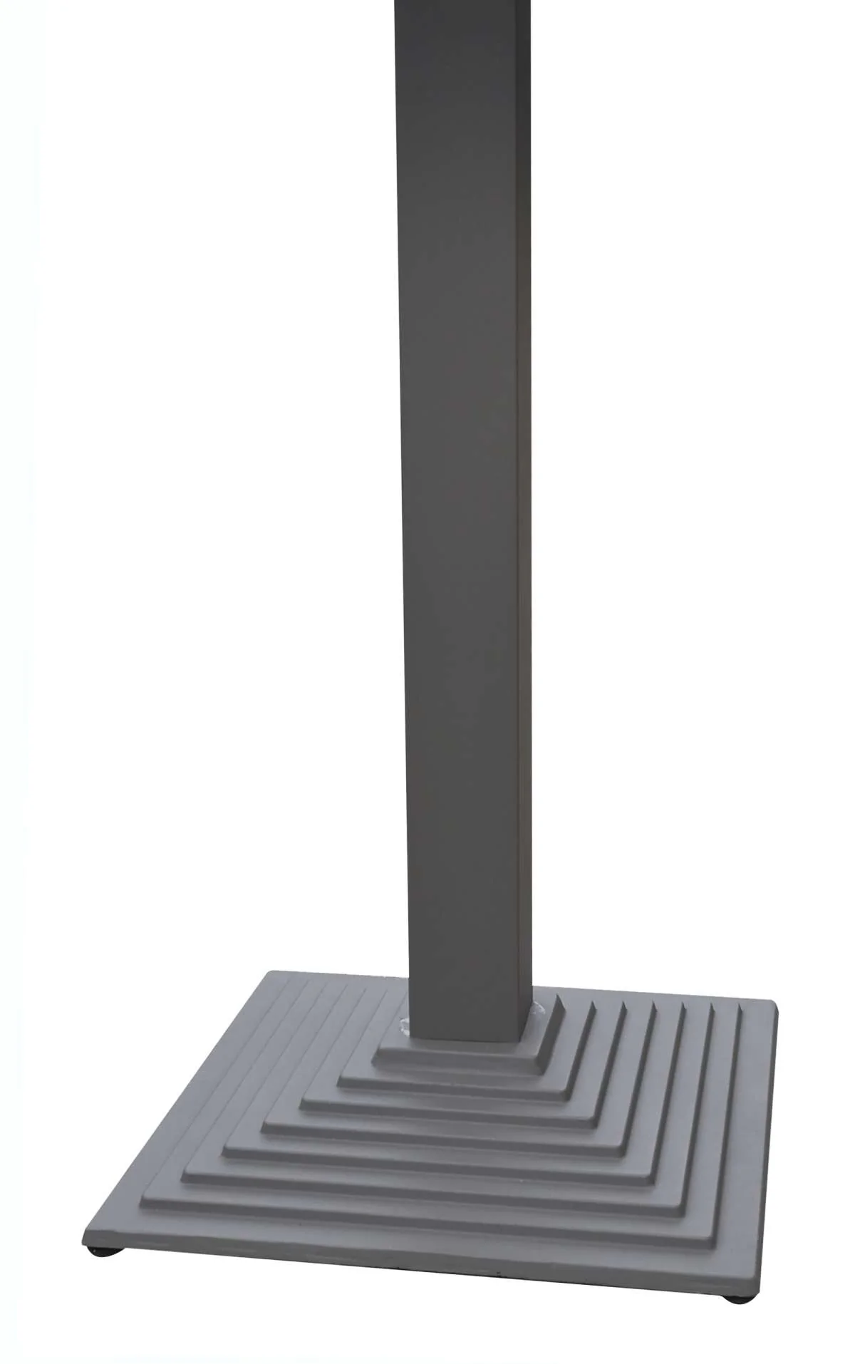 Marina Outdoor Grey Patio Bar Table in Grey Powder Coated Finish and Grey Wood Top By Armen Living - Image 3