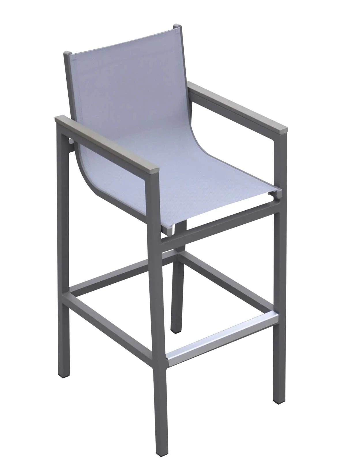 Marina Outdoor Patio Set Grey Finish and Grey Wood Top (Table with 4 barstools) By Armen Living - Image 2