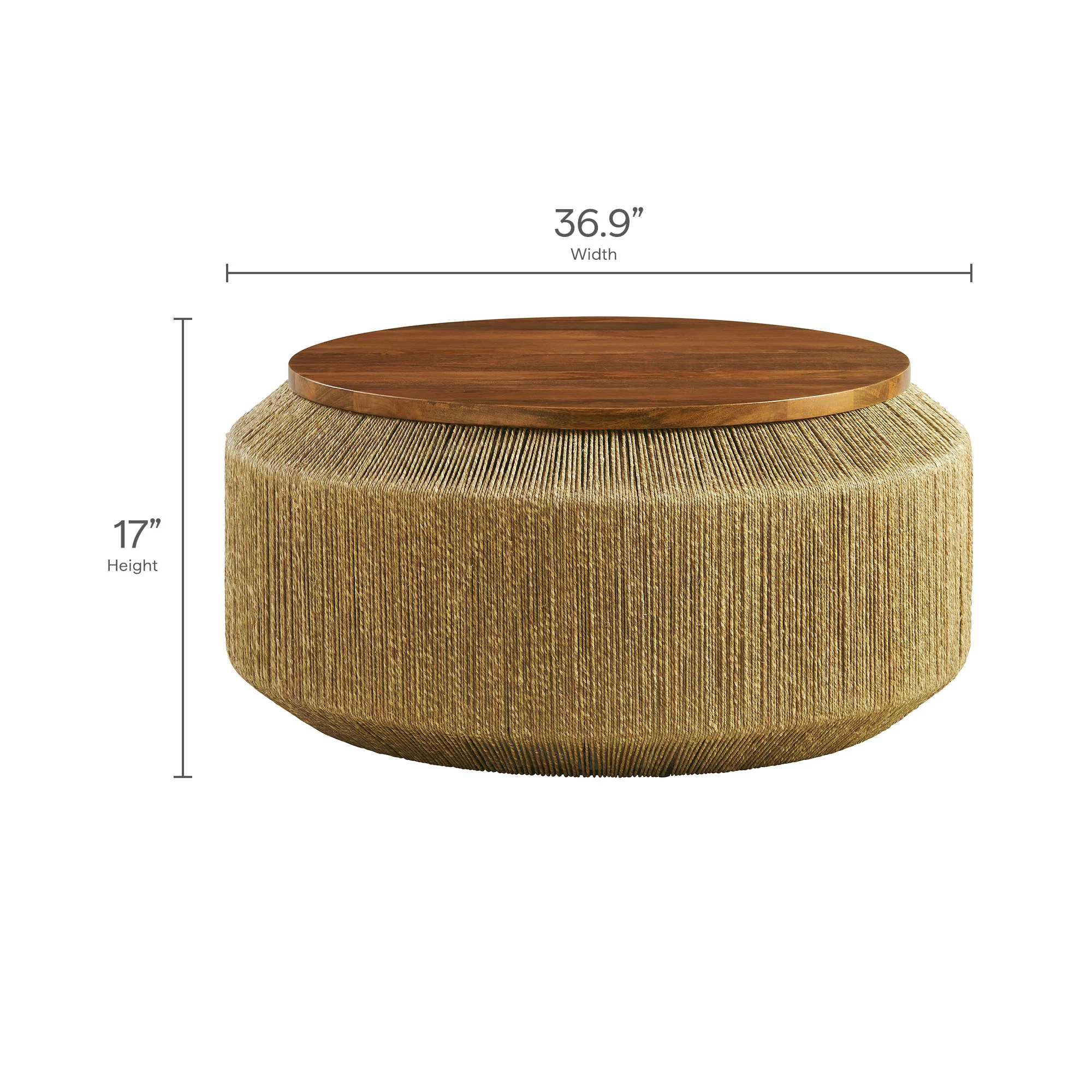 Maris Seagrass and Wood Coffee Table by Modway - Image 8