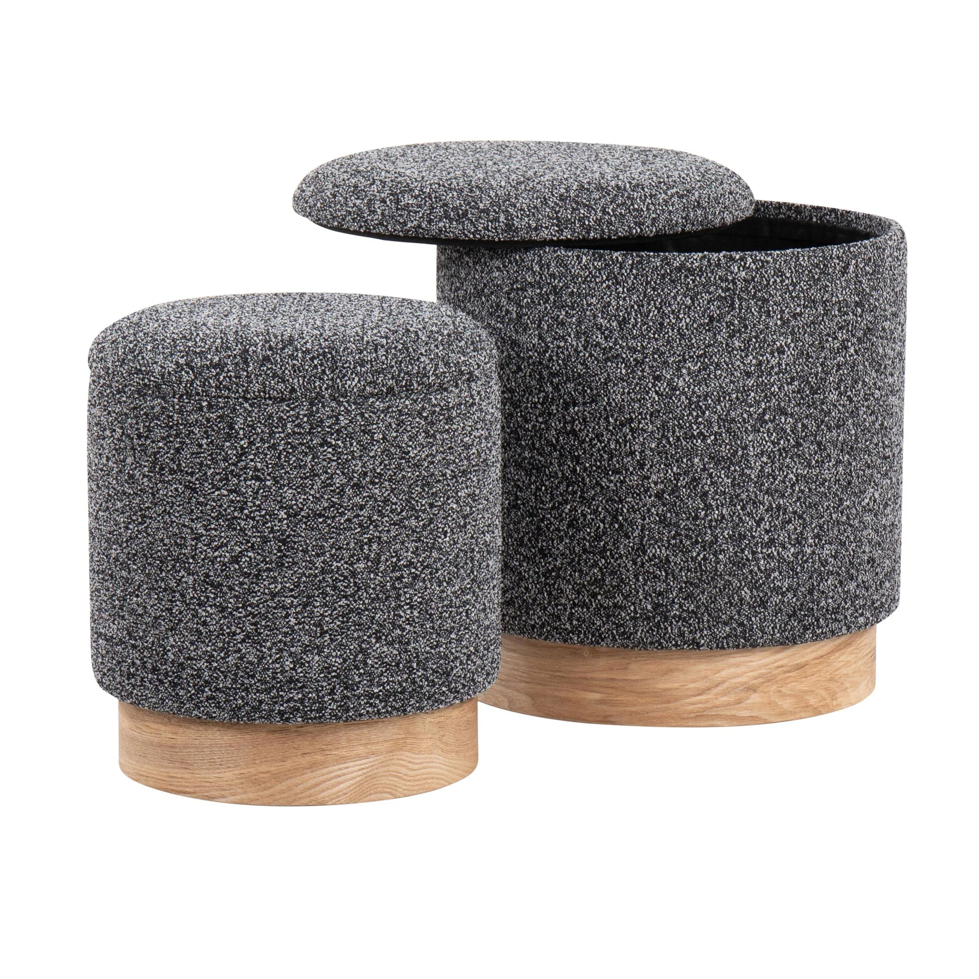 Marla Nesting Ottoman Set Black By LumiSource - Image 2