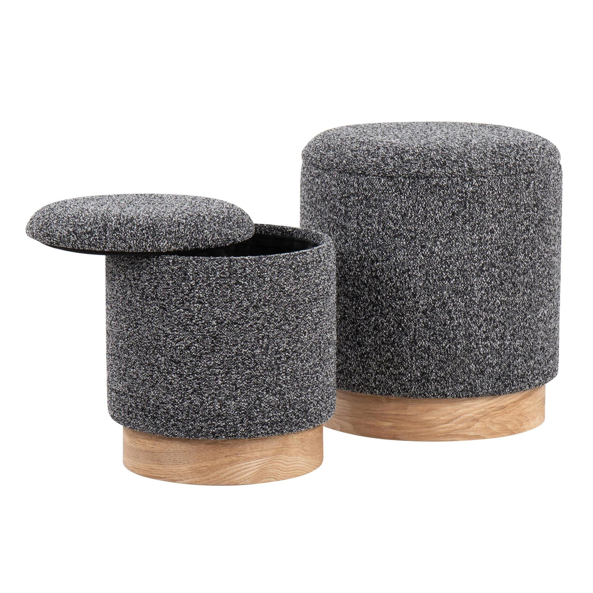 Marla Nesting Ottoman Set Black By LumiSource - Image 4