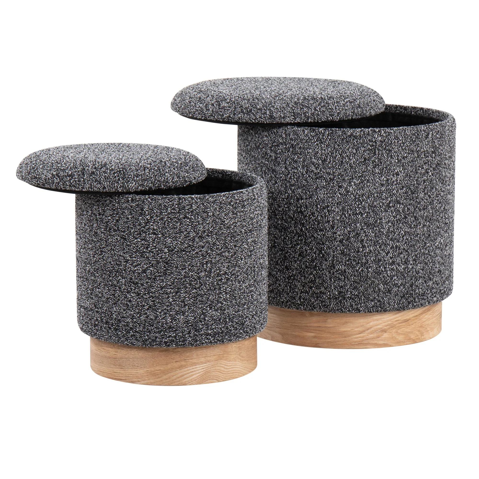 Marla Nesting Ottoman Set Black By LumiSource - Image 5