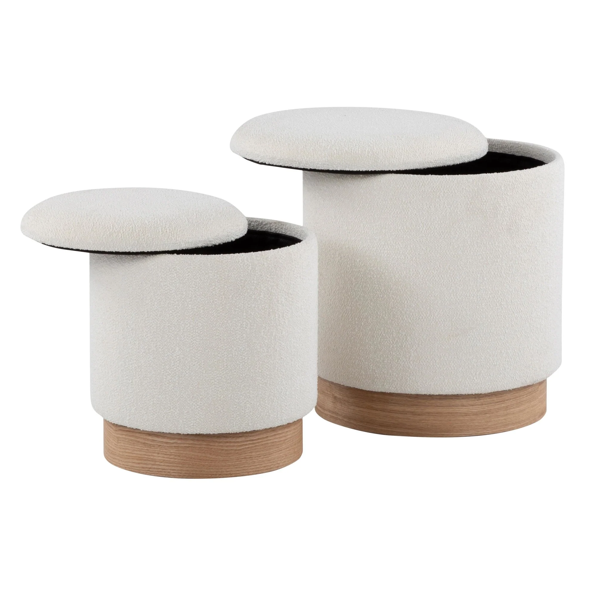 Marla Nesting Ottoman Set Black By LumiSource - Image 7