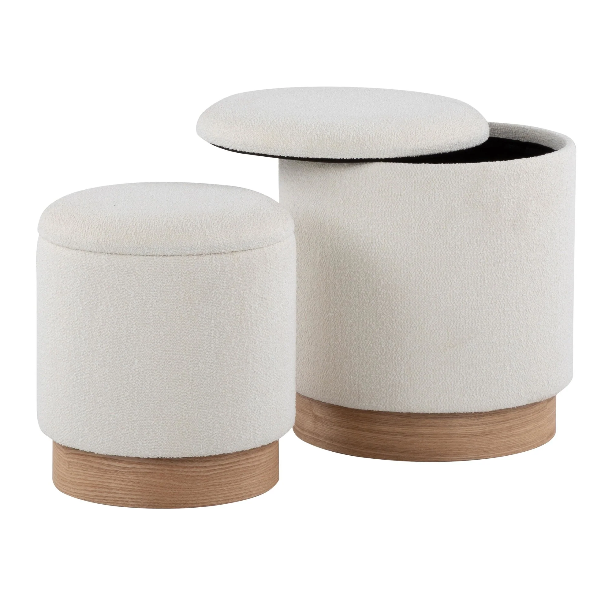 Marla Nesting Ottoman Set Black By LumiSource - Image 8