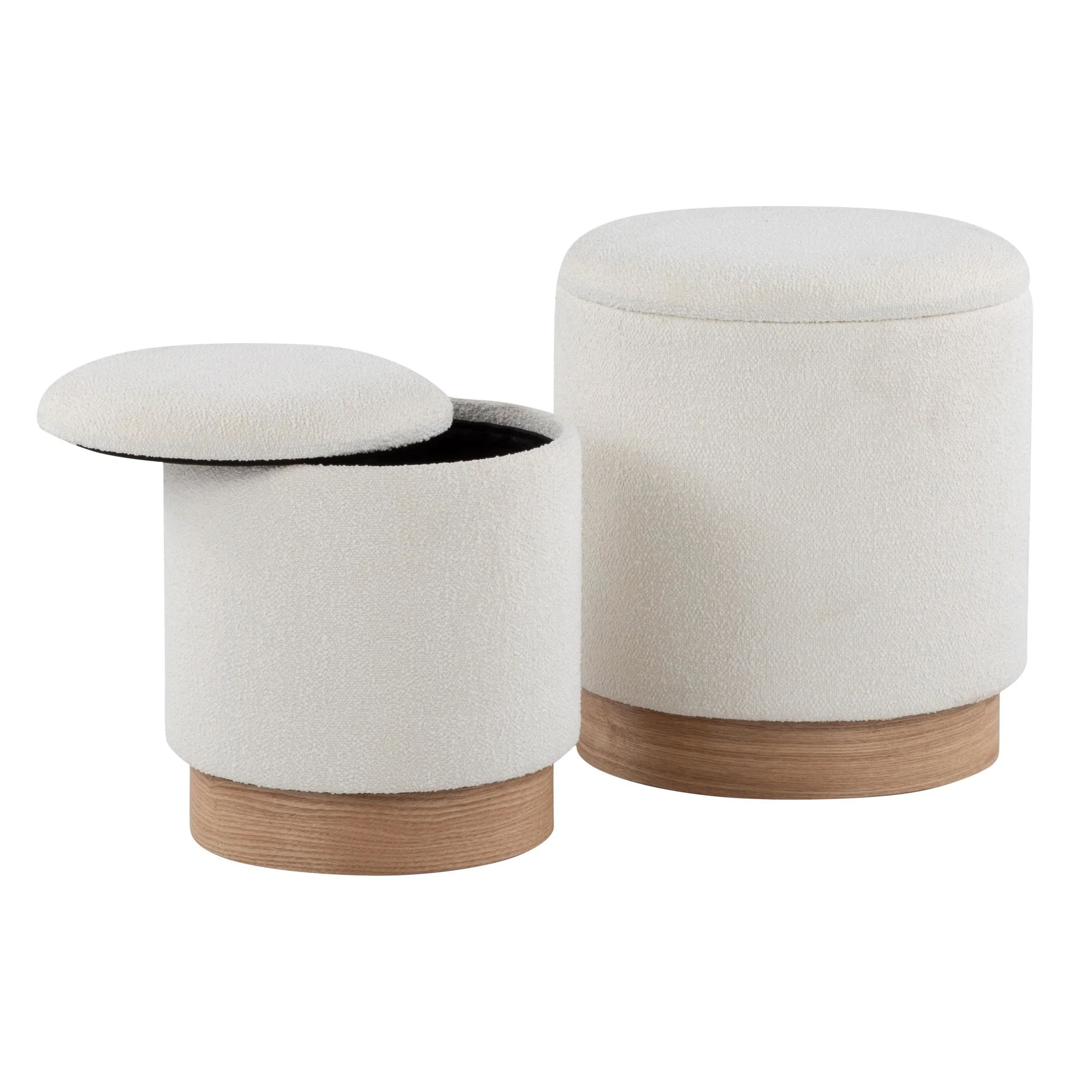 Marla Nesting Ottoman Set Black By LumiSource - Image 9
