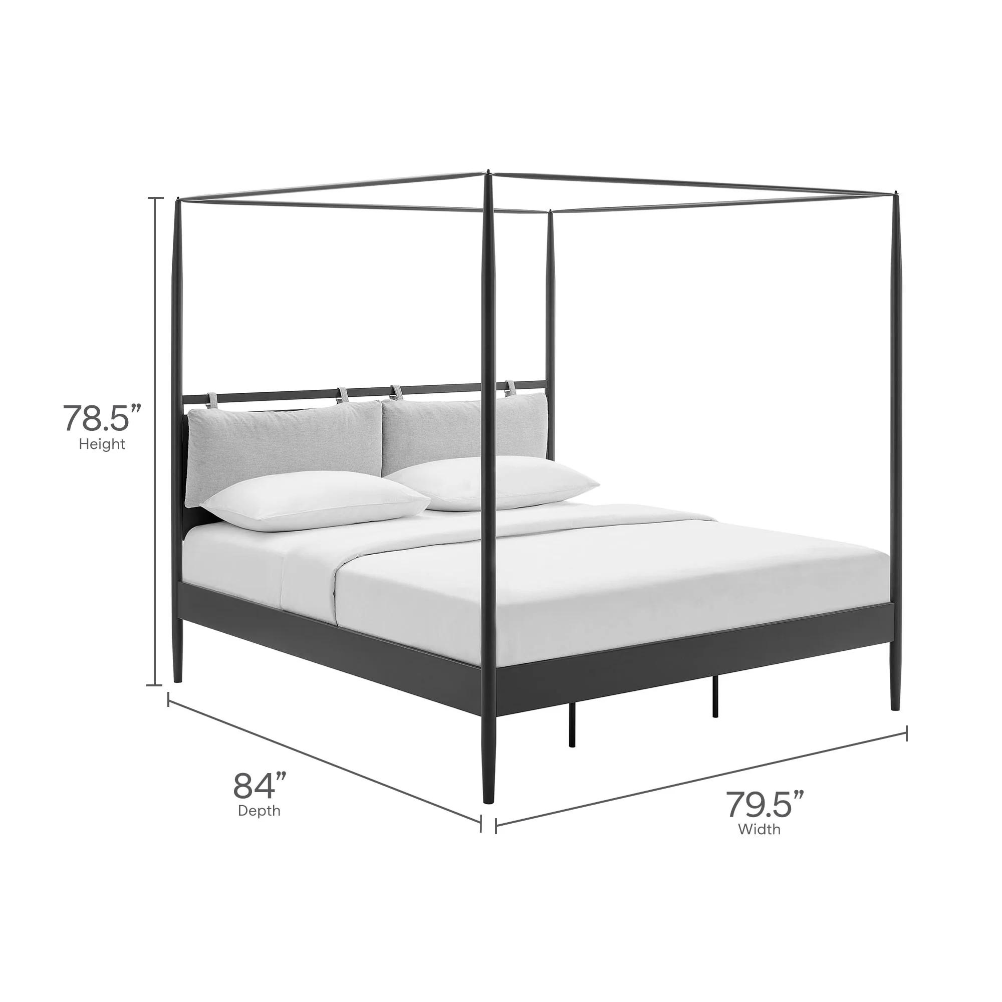 Marlowe 4-Poster Canopy Metal King Platform Bed by Modway - Image 10