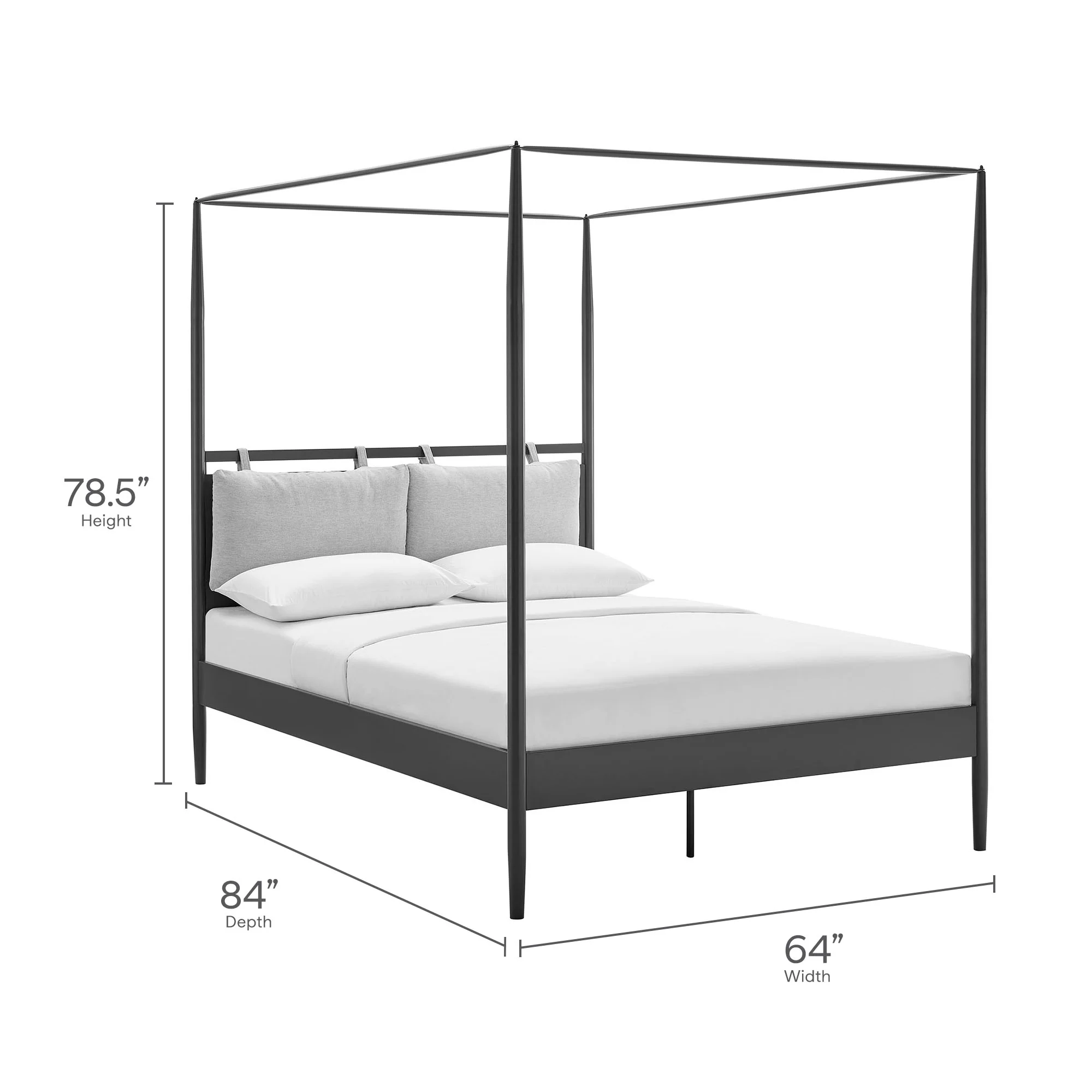 Marlowe 4-Poster Canopy Metal Queen Platform Bed by Modway - Image 10