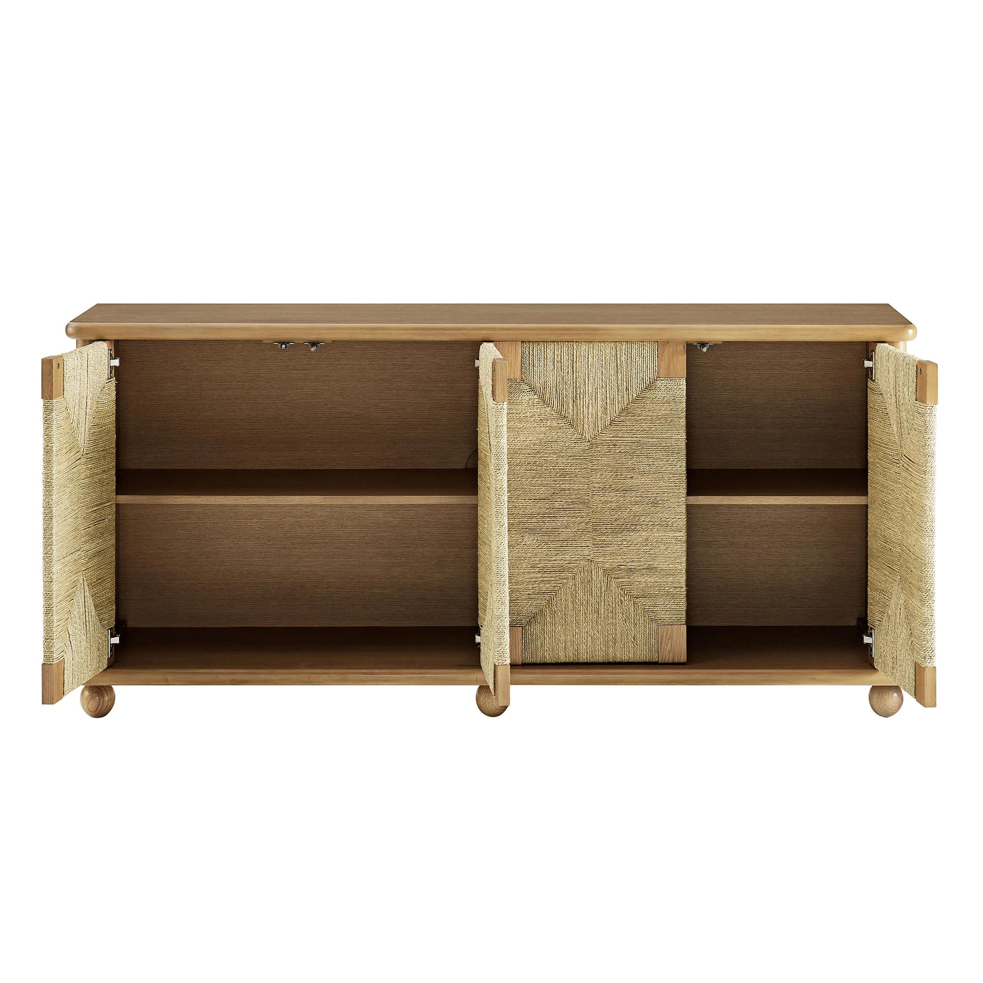 Marola 71 Inch Oak Wood Seagrass Sideboard by Modway - Image 5