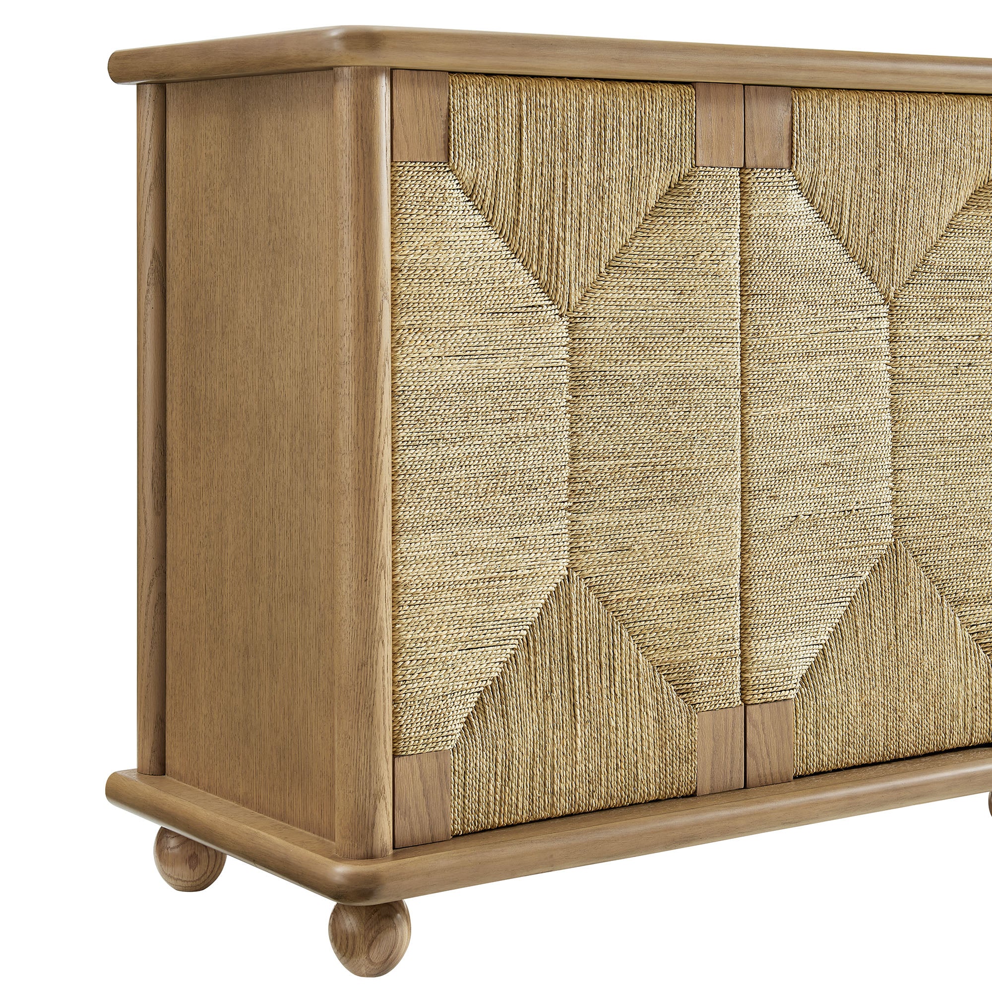 Marola 71 Inch Oak Wood Seagrass Sideboard by Modway - Image 6