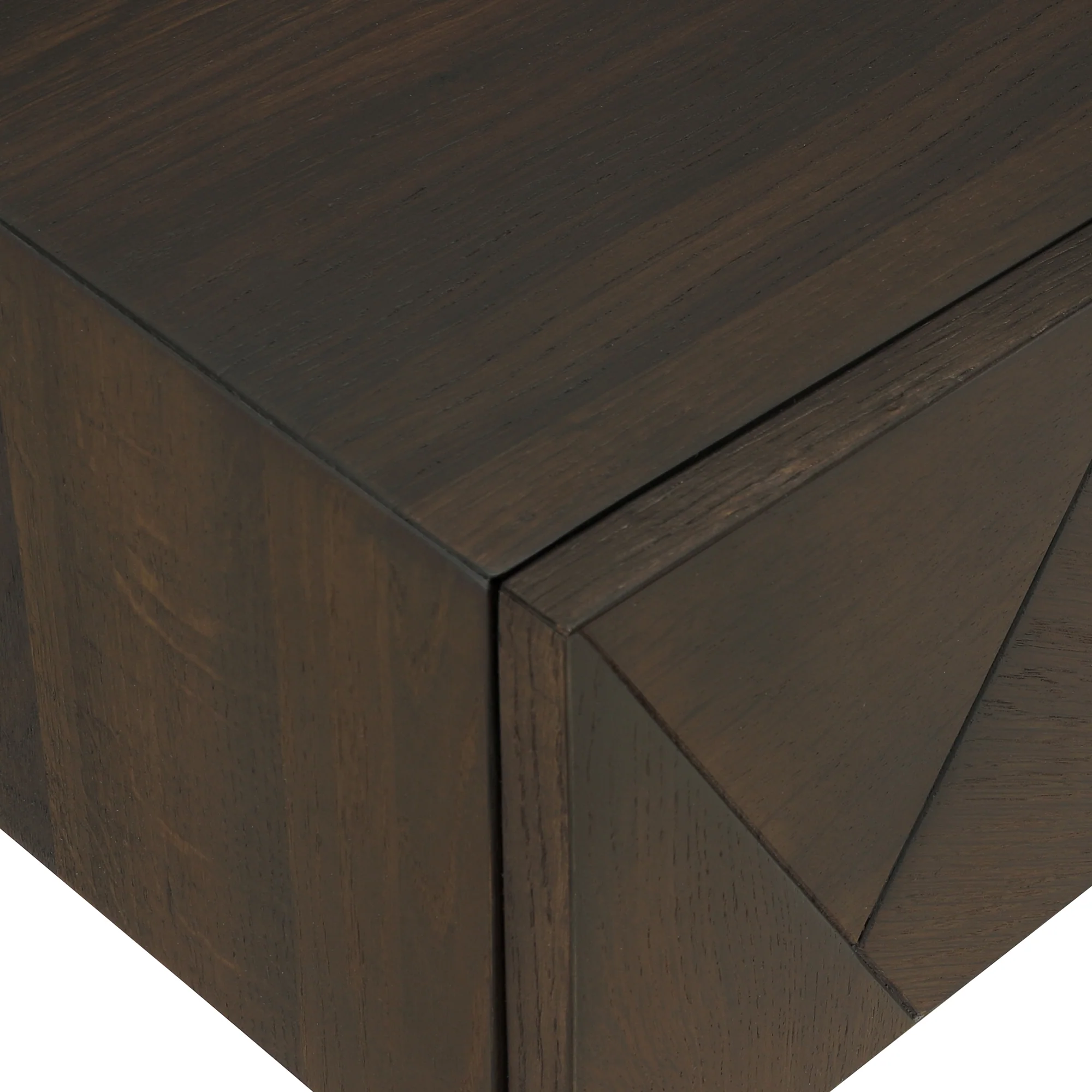 Marquis 1 Drawer Oak Wood Nighstand with Black Metal Legs By Armen Living - Image 6
