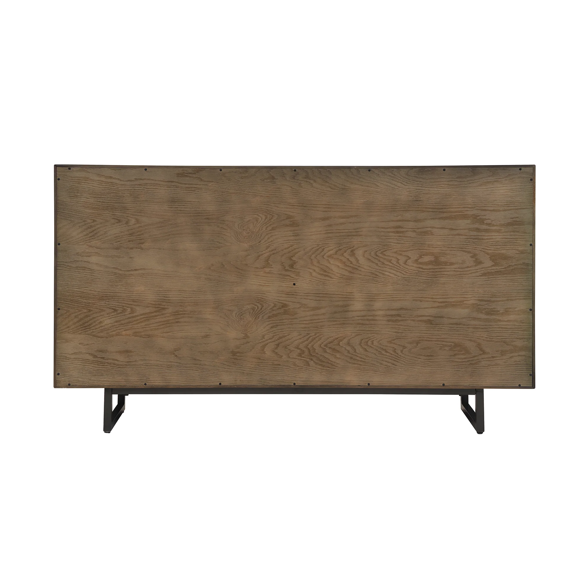 Marquis 6 Drawer Oak Wood Dresser with Black Metal Legs By Armen Living - Image 5
