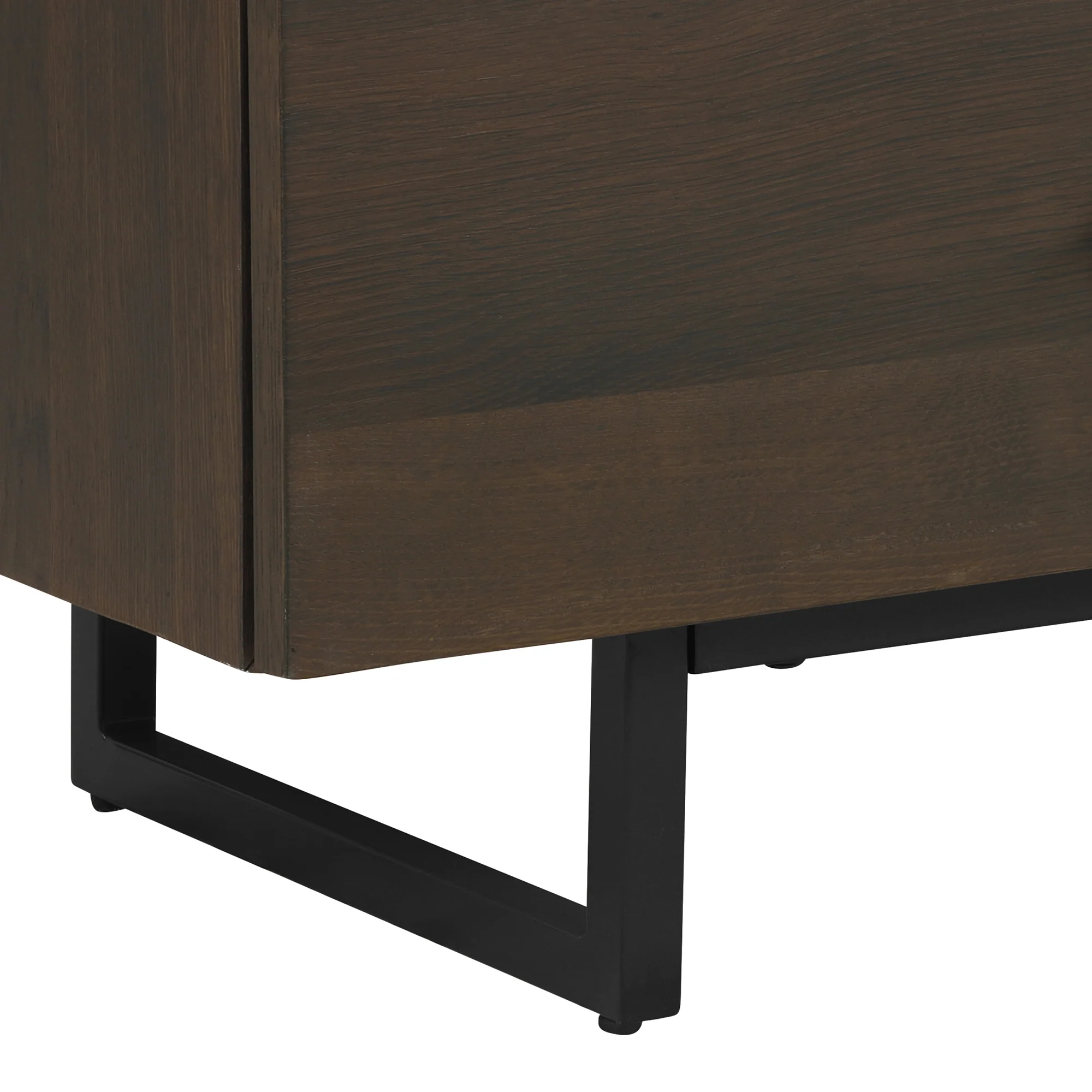 Marquis 6 Drawer Oak Wood Dresser with Black Metal Legs By Armen Living - Image 7