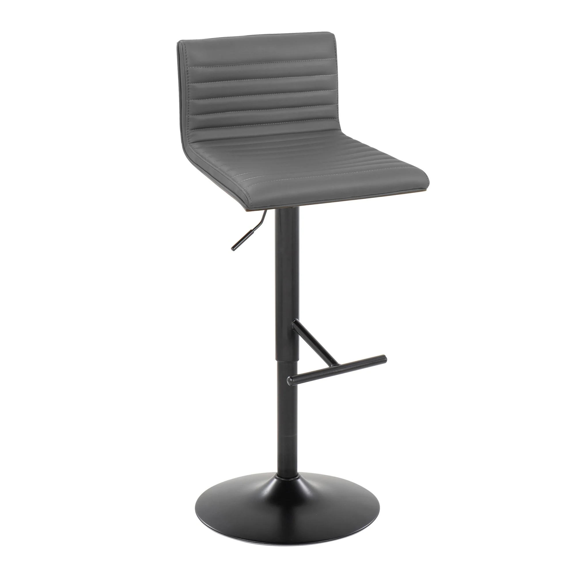 Mason Adjustable Barstool - Set of 2 Gray By LumiSource - BS-MASONPU-STRT2 BKWLGY2 - Image 4