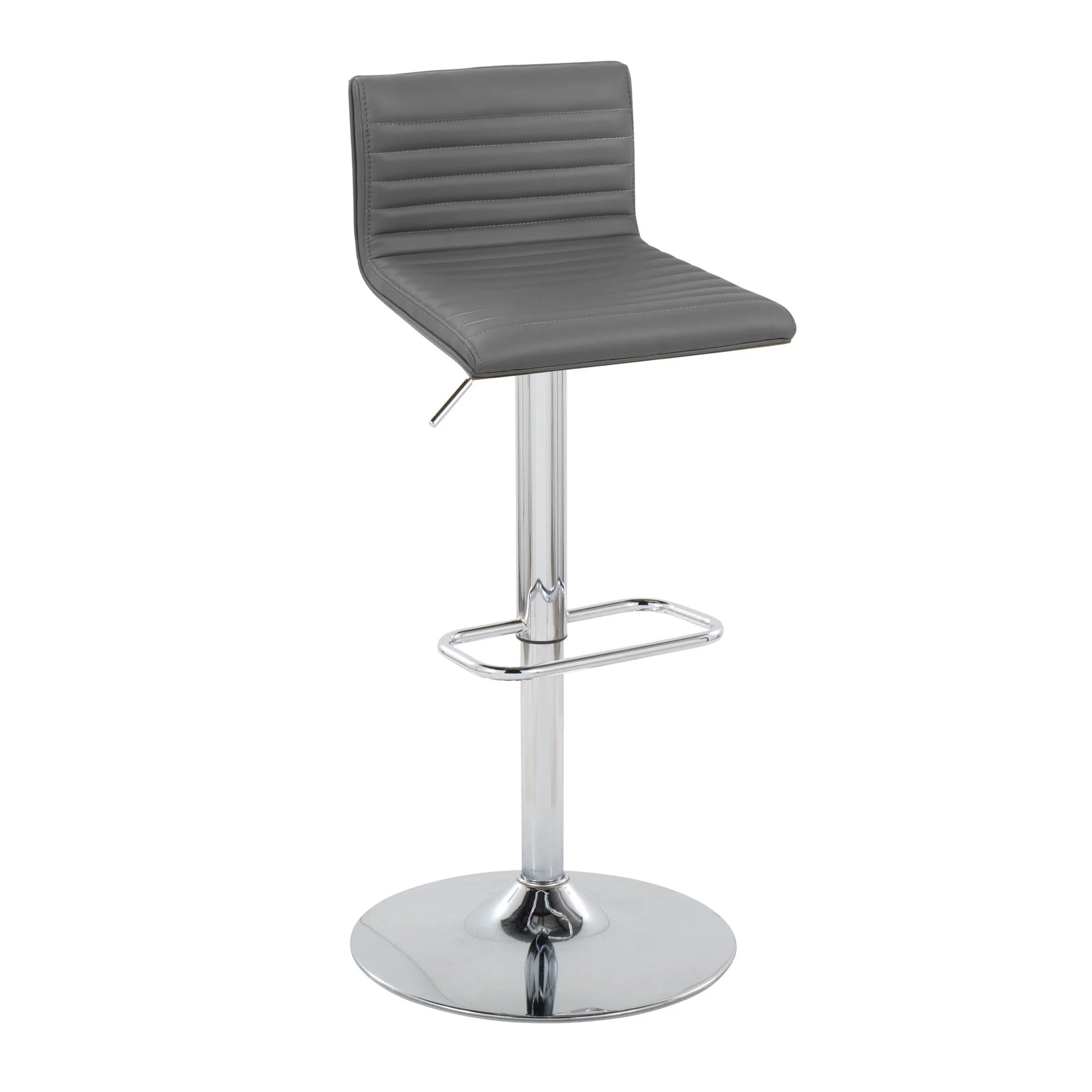 Mason Adjustable Barstool - Set of 2 Gray By LumiSource - BS-MASONPU-RNR2 CHRWLGY2 - Image 4