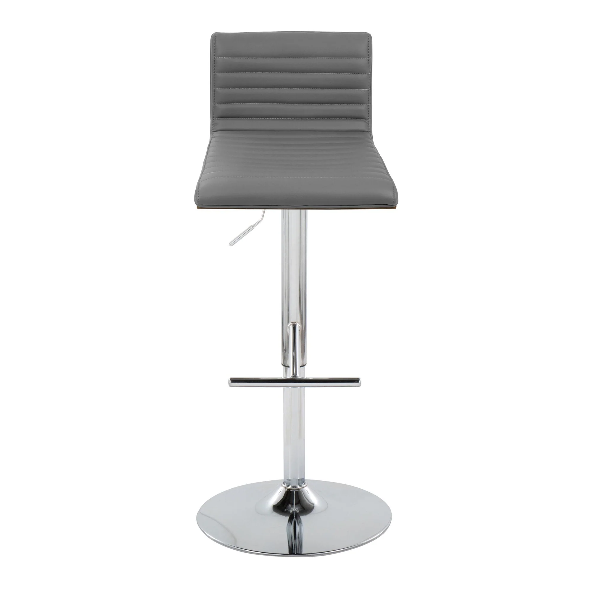 Mason Adjustable Barstool - Set of 2 Gray By LumiSource - BS-MASONPU-STRT2 CHRWLGY2 - Image 2