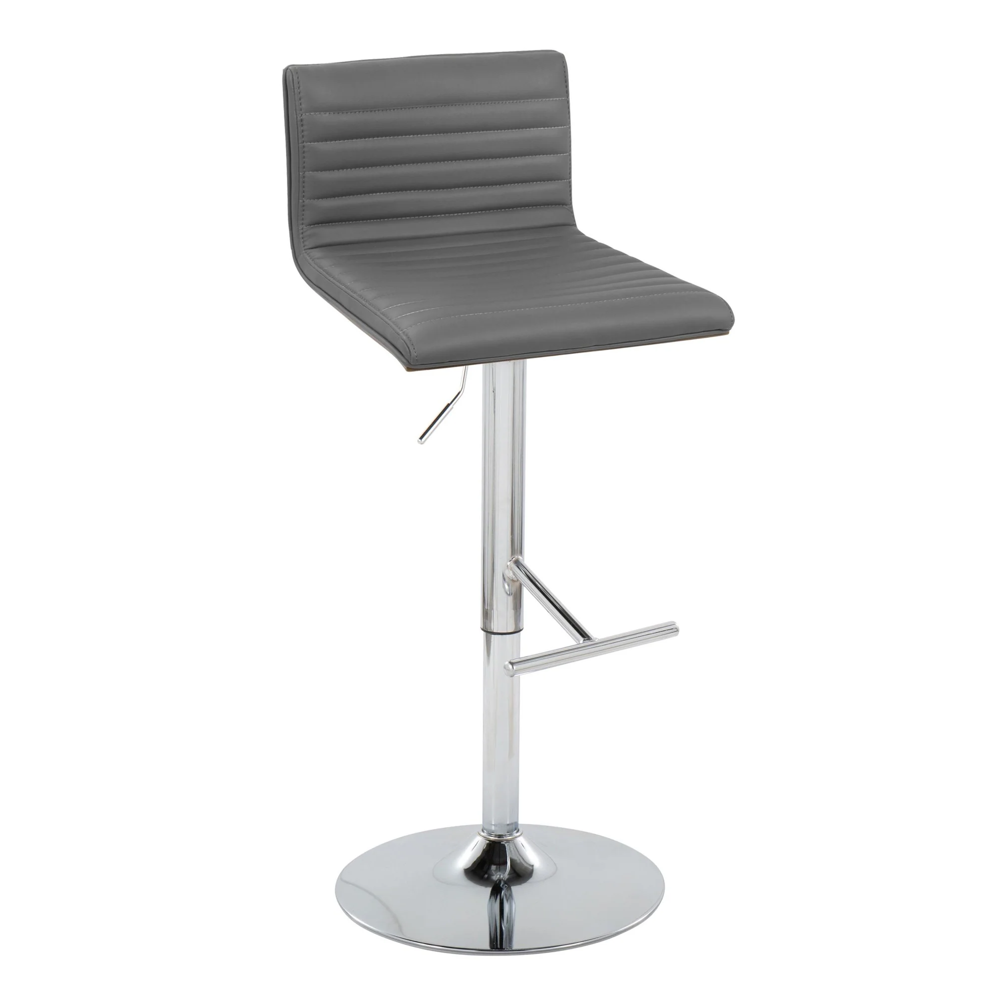 Mason Adjustable Barstool - Set of 2 Gray By LumiSource - BS-MASONPU-STRT2 CHRWLGY2 - Image 4