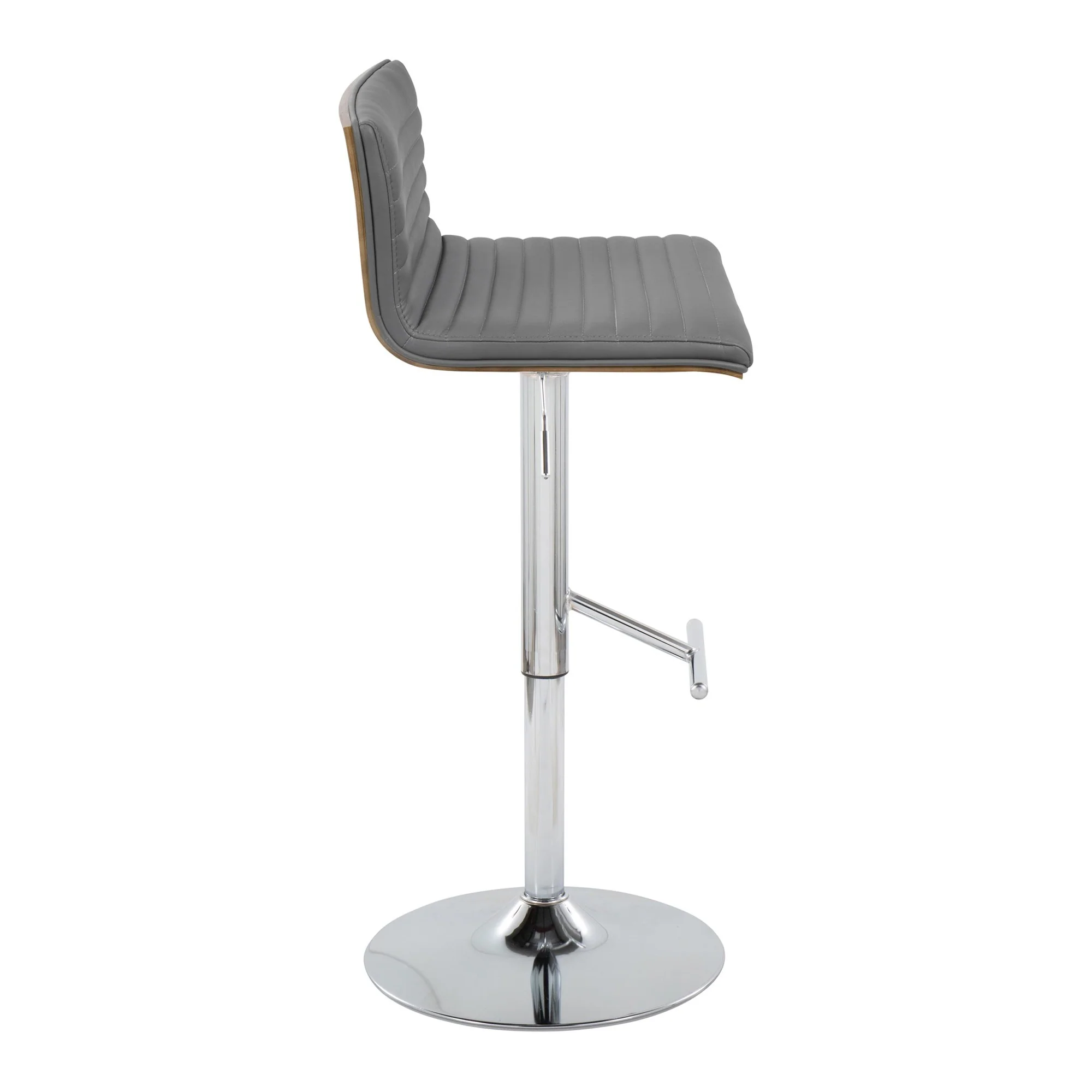 Mason Adjustable Barstool - Set of 2 Gray By LumiSource - BS-MASONPU-STRT2 CHRWLGY2 - Image 5