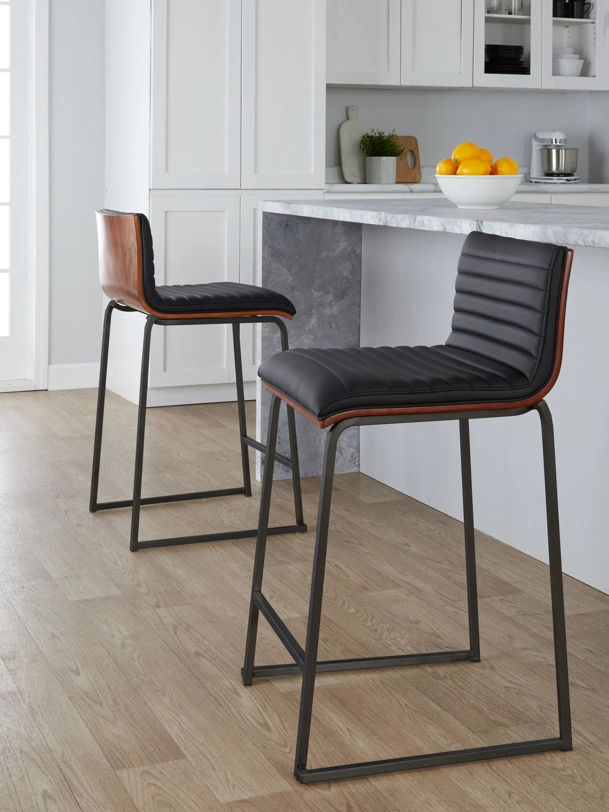 Mason Mara 26" Fixed-Height Counter Stool - Set of 2 By LumiSource - B26-MASONPU-MARA1 BKWLBK2 - Image 2