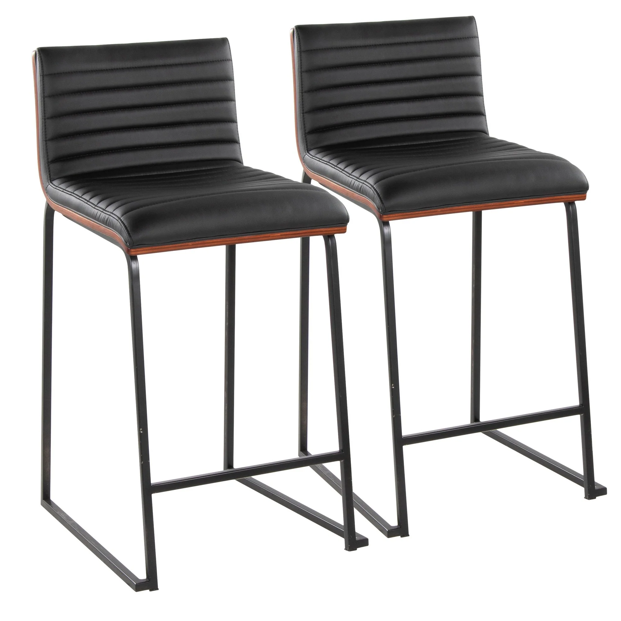 Mason Mara 26" Fixed-Height Counter Stool - Set of 2 By LumiSource - B26-MASONPU-MARA1 BKWLBK2 - Image 3