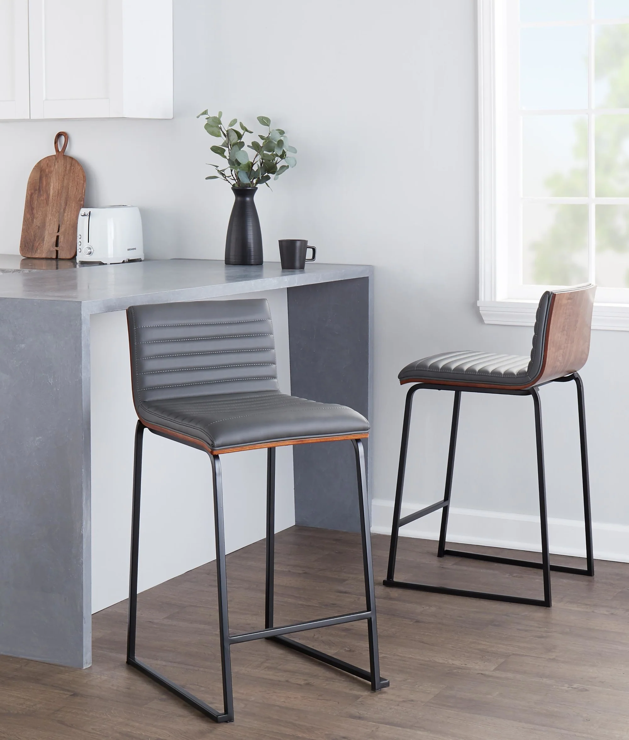 Mason Mara 26" Fixed-Height Counter Stool - Set of 2 By LumiSource - B26-MASONPU-MARA1 BKWLBK2 - Image 9