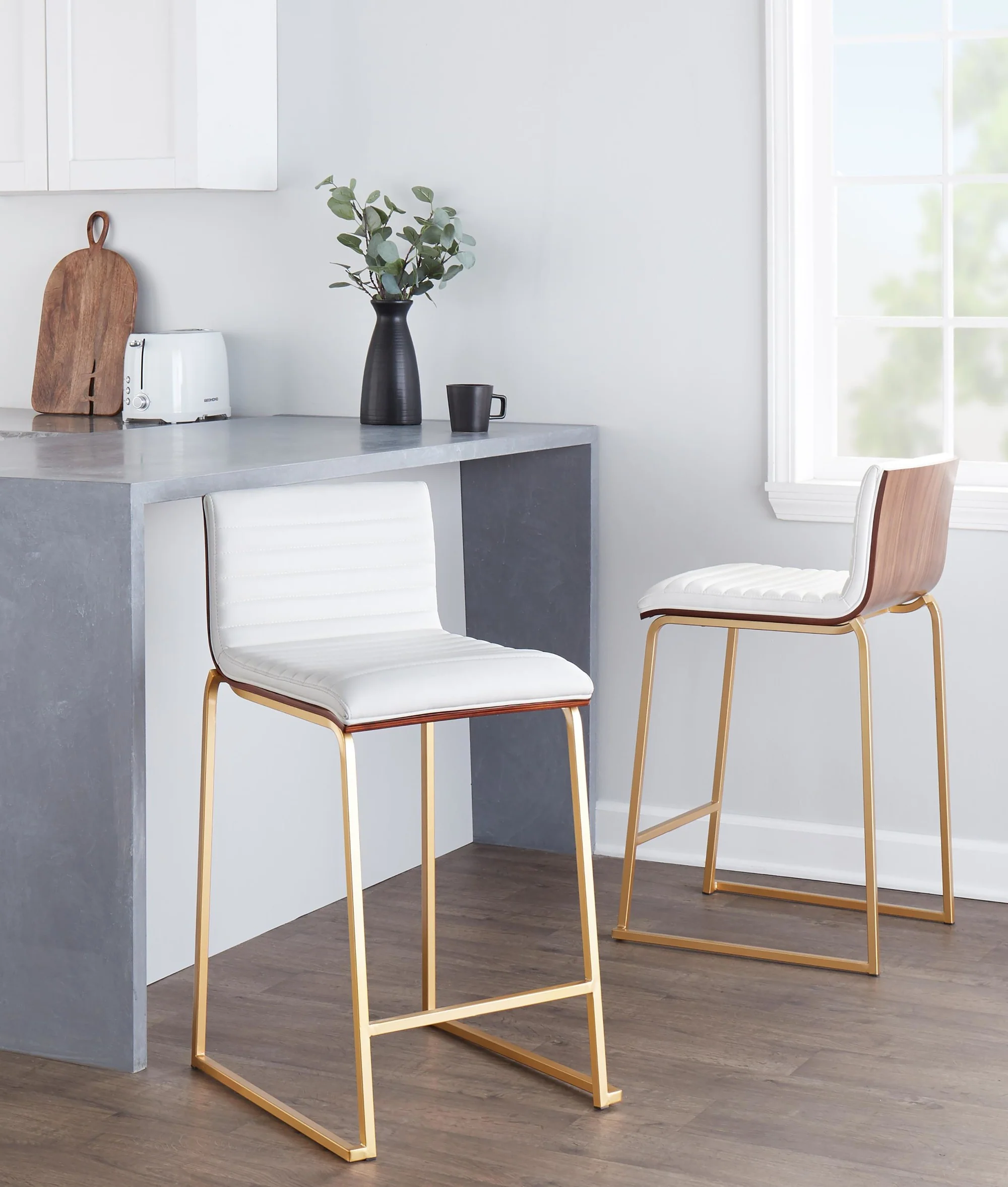 Mason Mara 26" Fixed-Height Counter Stool - Set of 2 Gray By LumiSource - Image 10