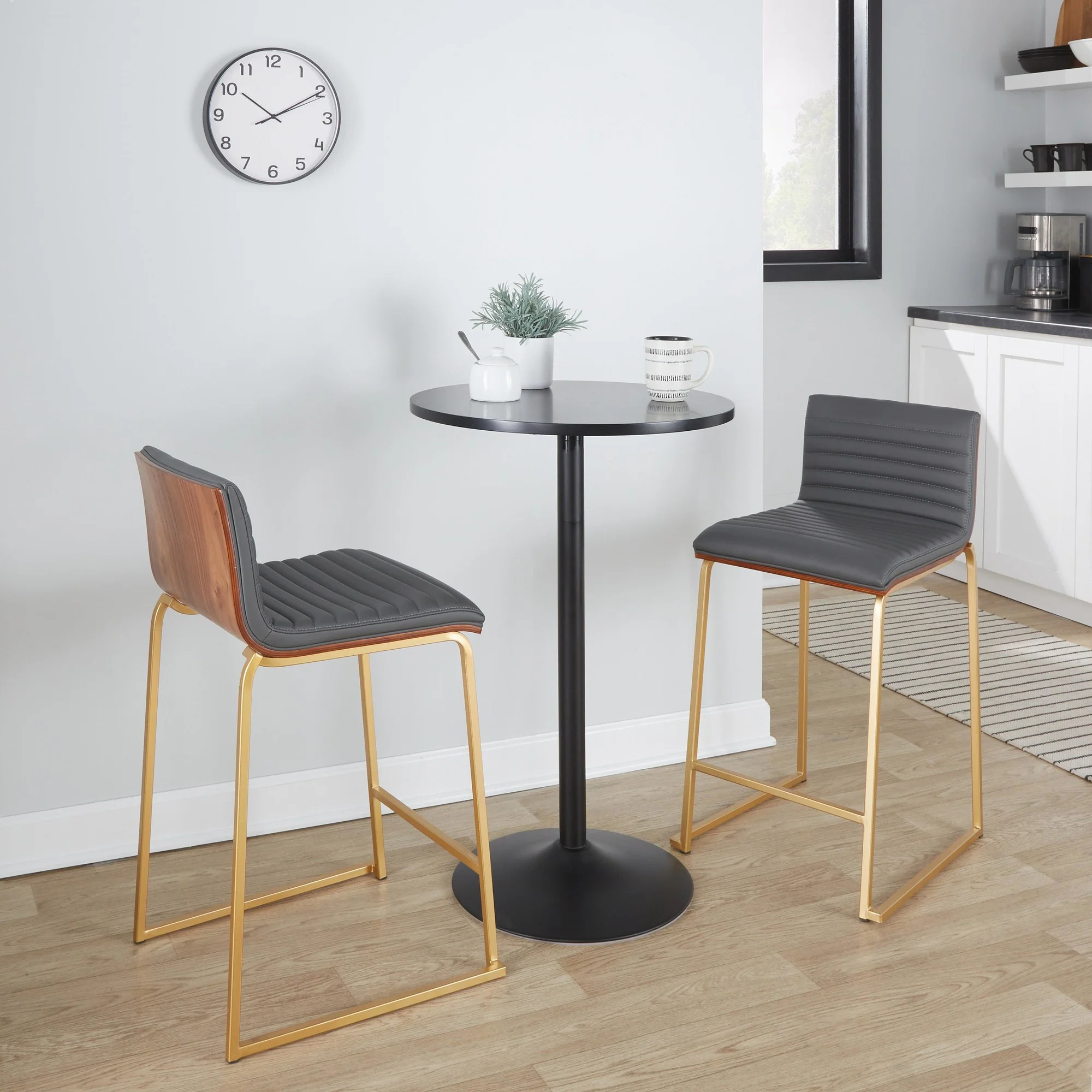 Mason Mara 26" Fixed-Height Counter Stool - Set of 2 Gray By LumiSource - Image 2