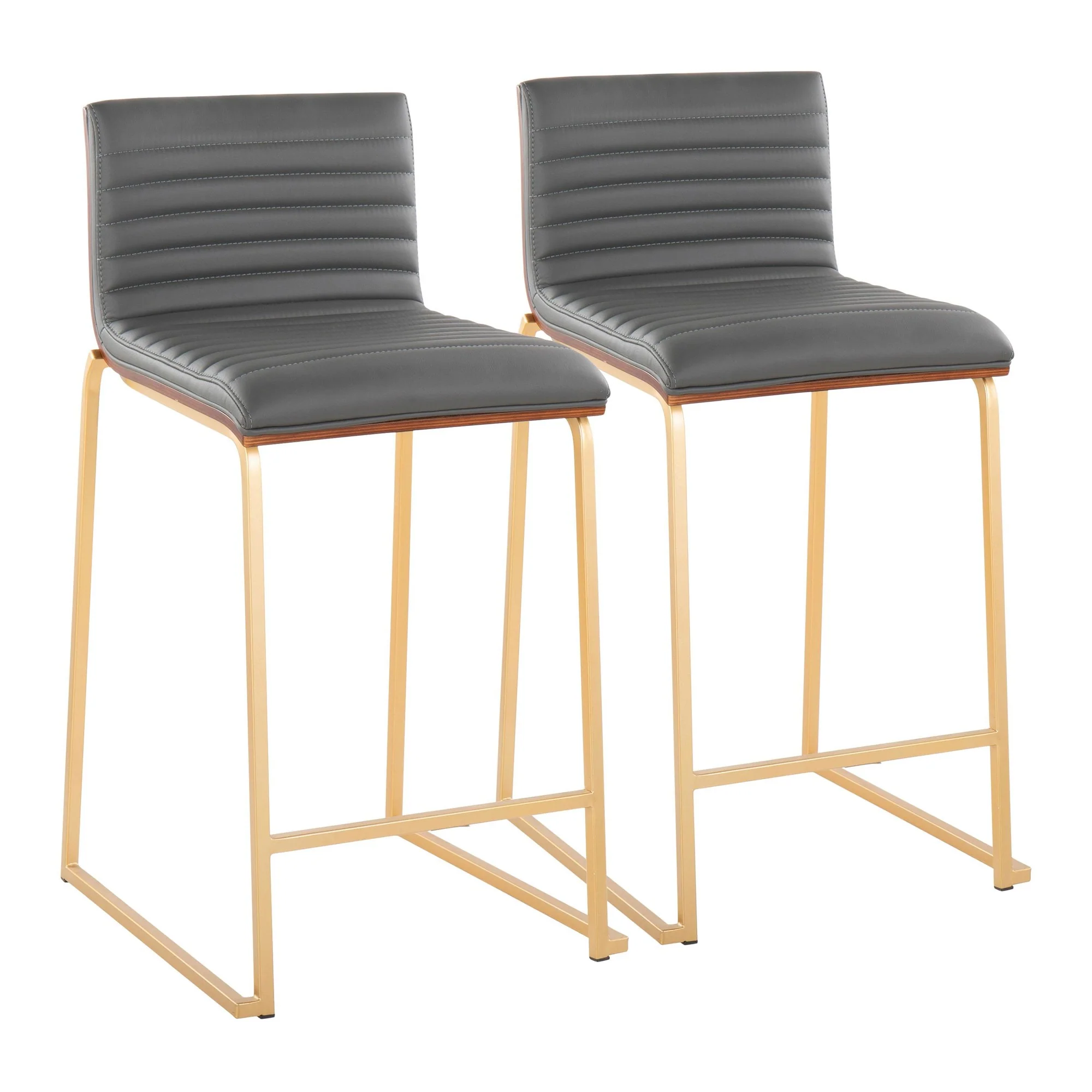 Mason Mara 26" Fixed-Height Counter Stool - Set of 2 Gray By LumiSource - Image 3