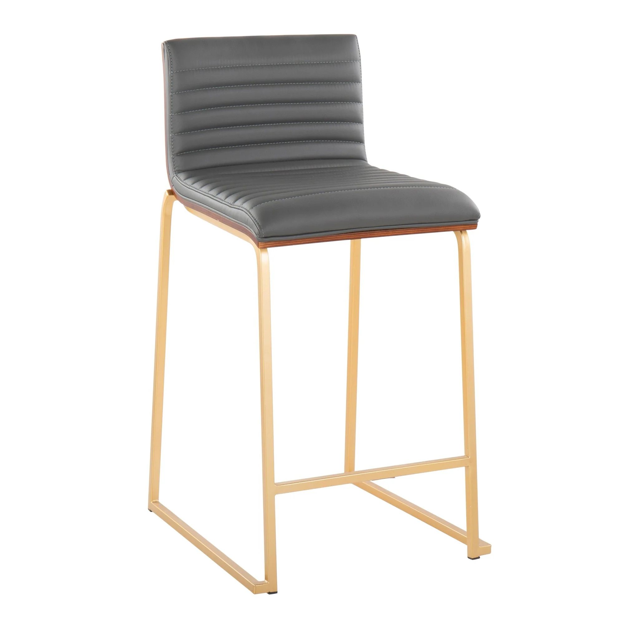 Mason Mara 26" Fixed-Height Counter Stool - Set of 2 Gray By LumiSource - Image 4