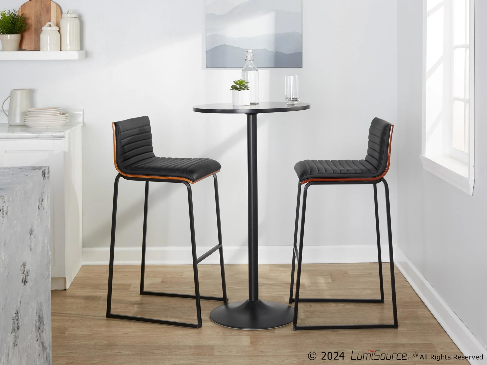 Mason Mara 30" Fixed-Height Barstool - Set of 2 By LumiSource - B30-MASONPU-MARA1 AUWLBK2 - Image 10