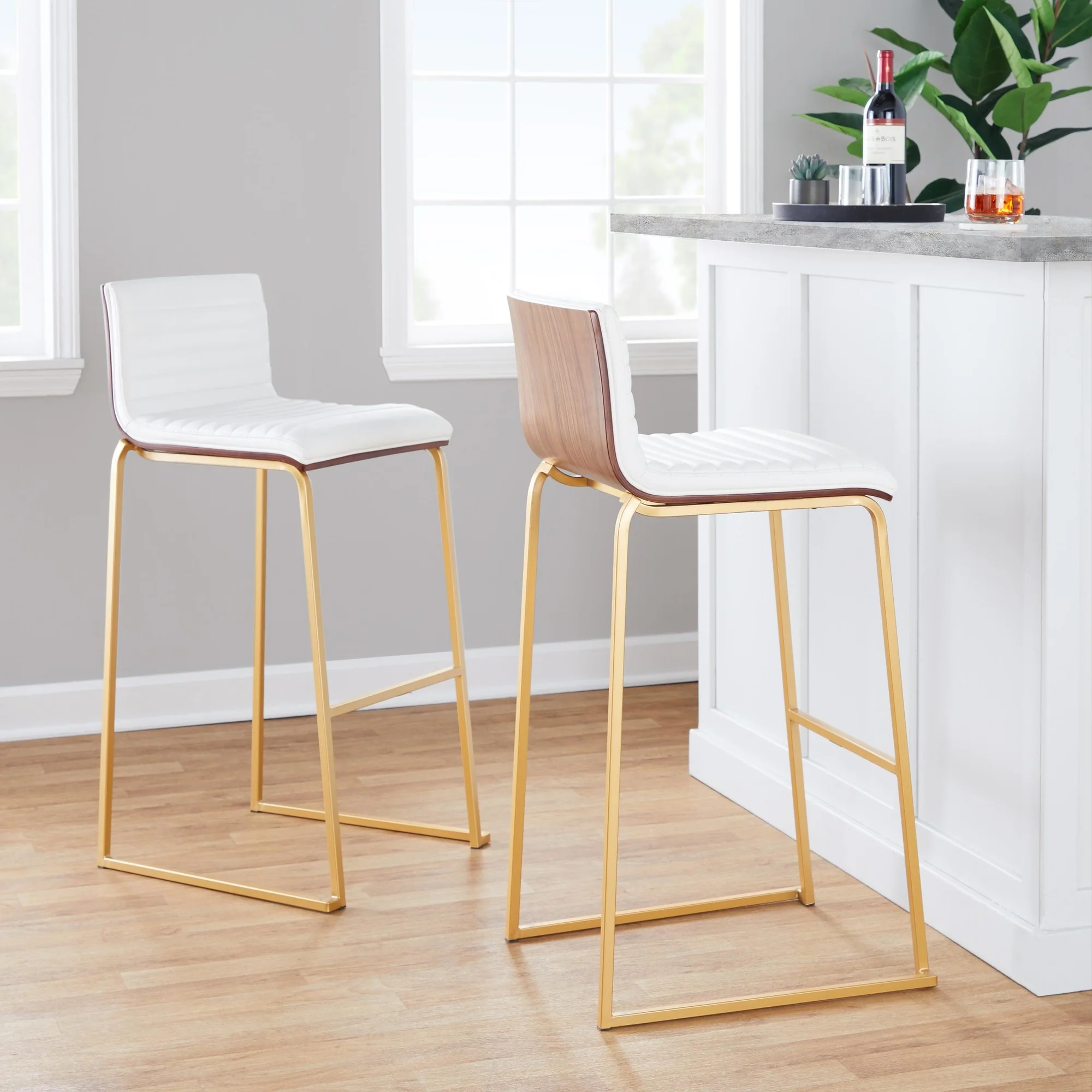 Mason Mara 30" Fixed-Height Barstool - Set of 2 Gray By LumiSource - Image 10