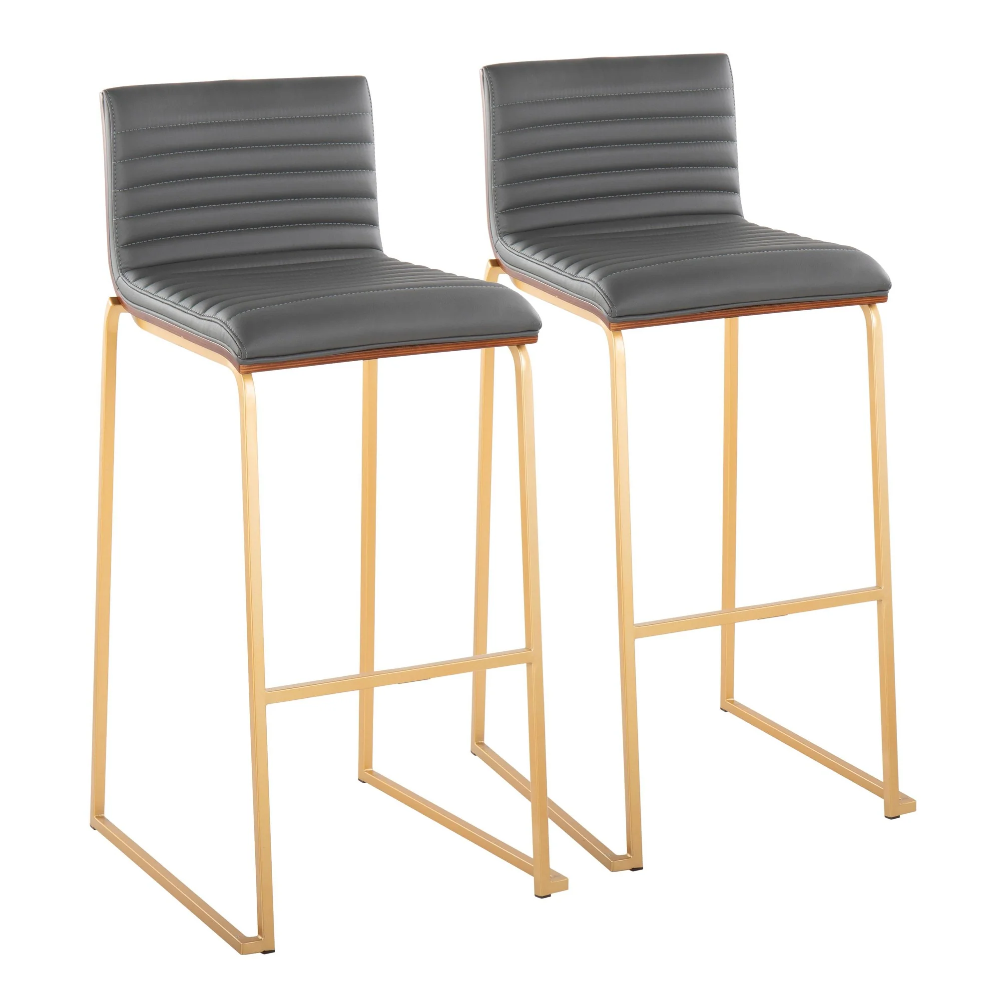 Mason Mara 30" Fixed-Height Barstool - Set of 2 Gray By LumiSource - Image 3