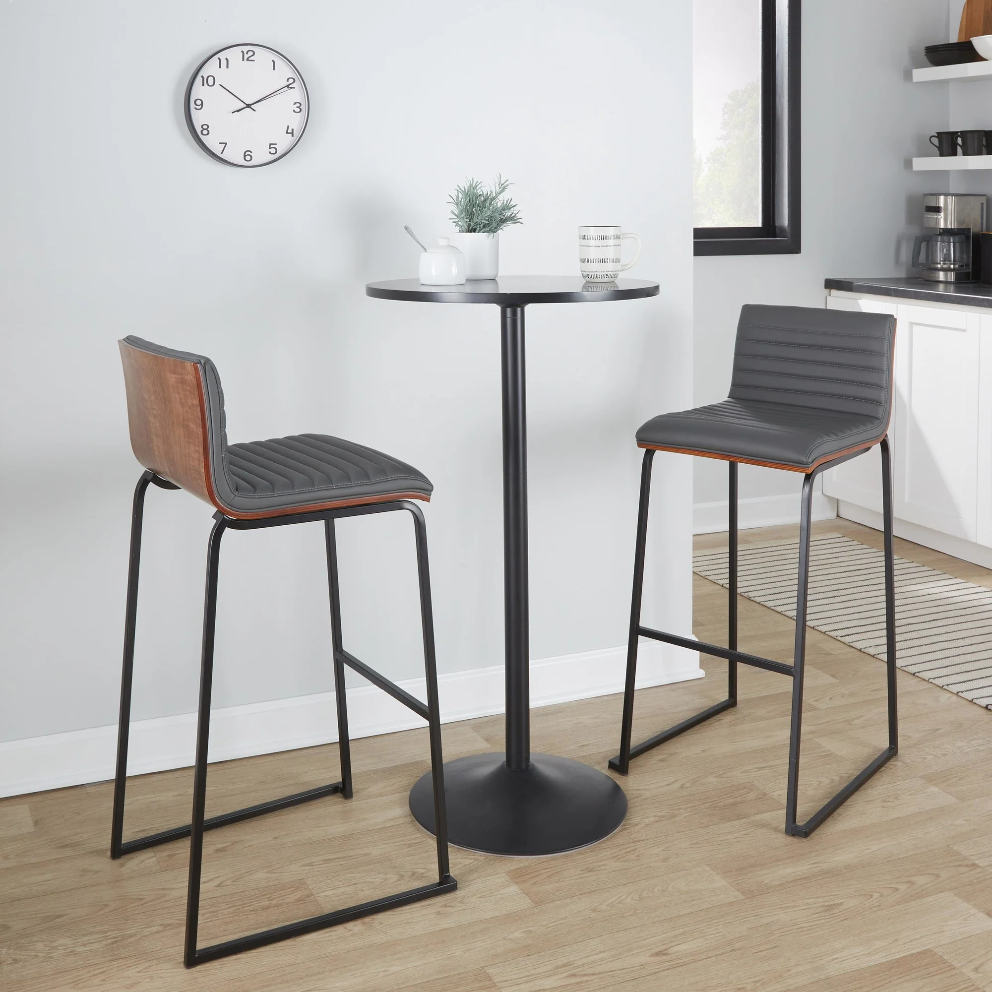 Mason Mara 30" Fixed-Height Barstool - Set of 2 Gray By LumiSource - Image 2