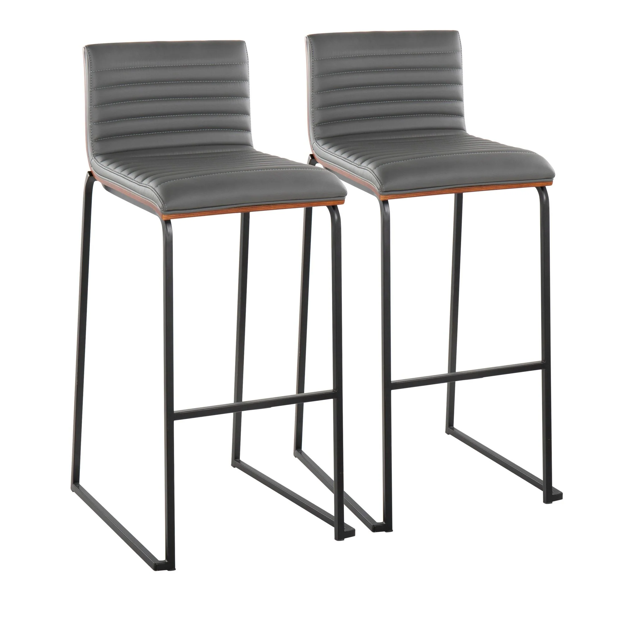 Mason Mara 30" Fixed-Height Barstool - Set of 2 Gray By LumiSource - Image 3