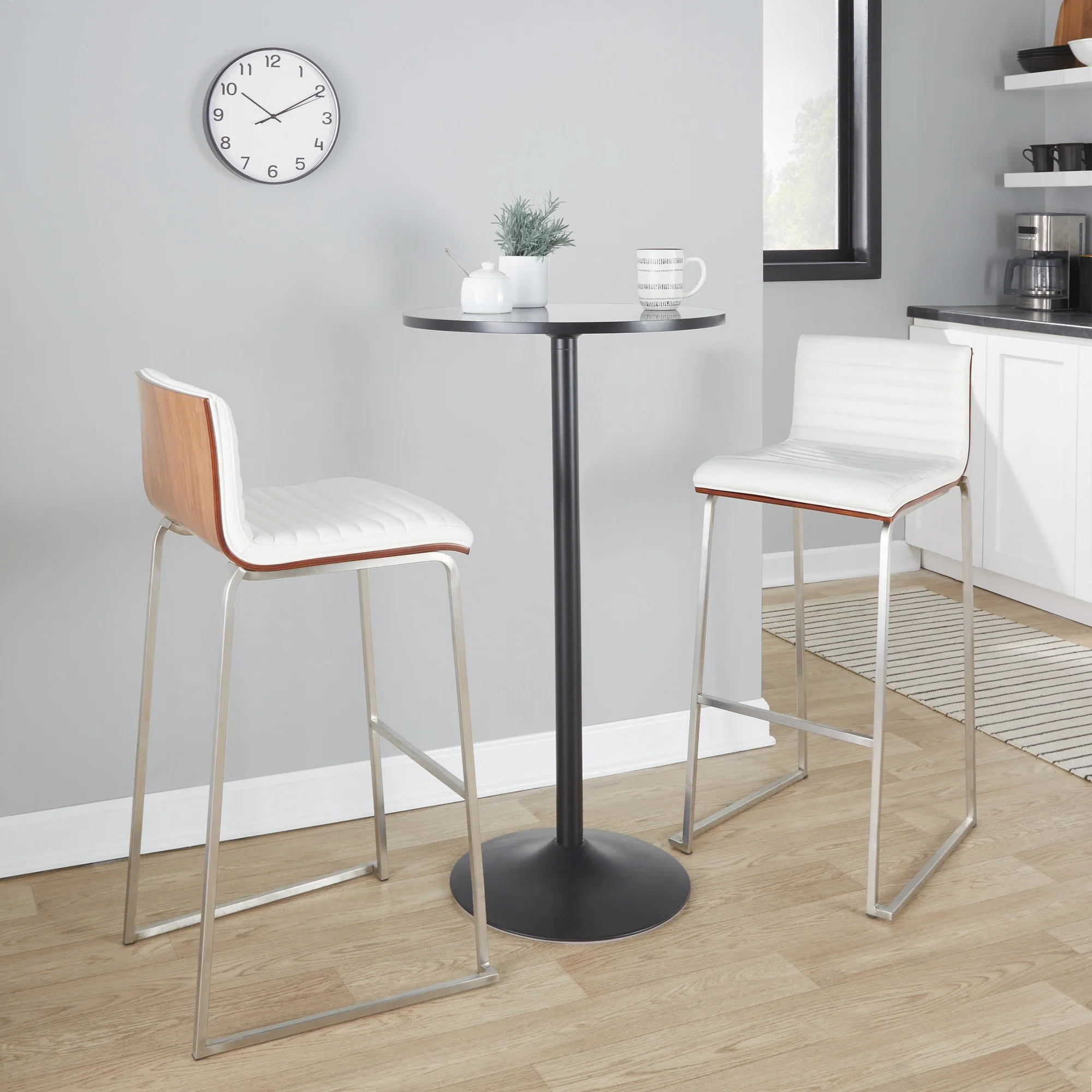 Mason Mara 30" Fixed-Height Barstool - Set of 2 Gray By LumiSource - Image 11