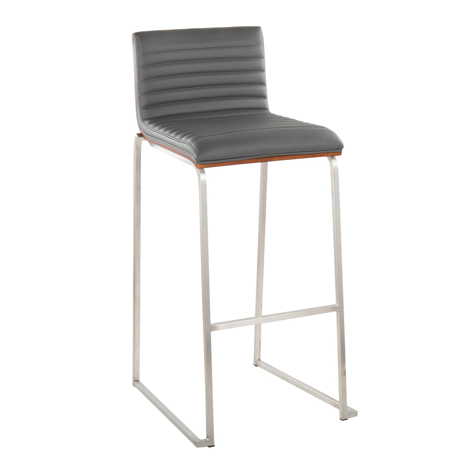 Mason Mara 30" Fixed-Height Barstool - Set of 2 Gray By LumiSource - Image 4