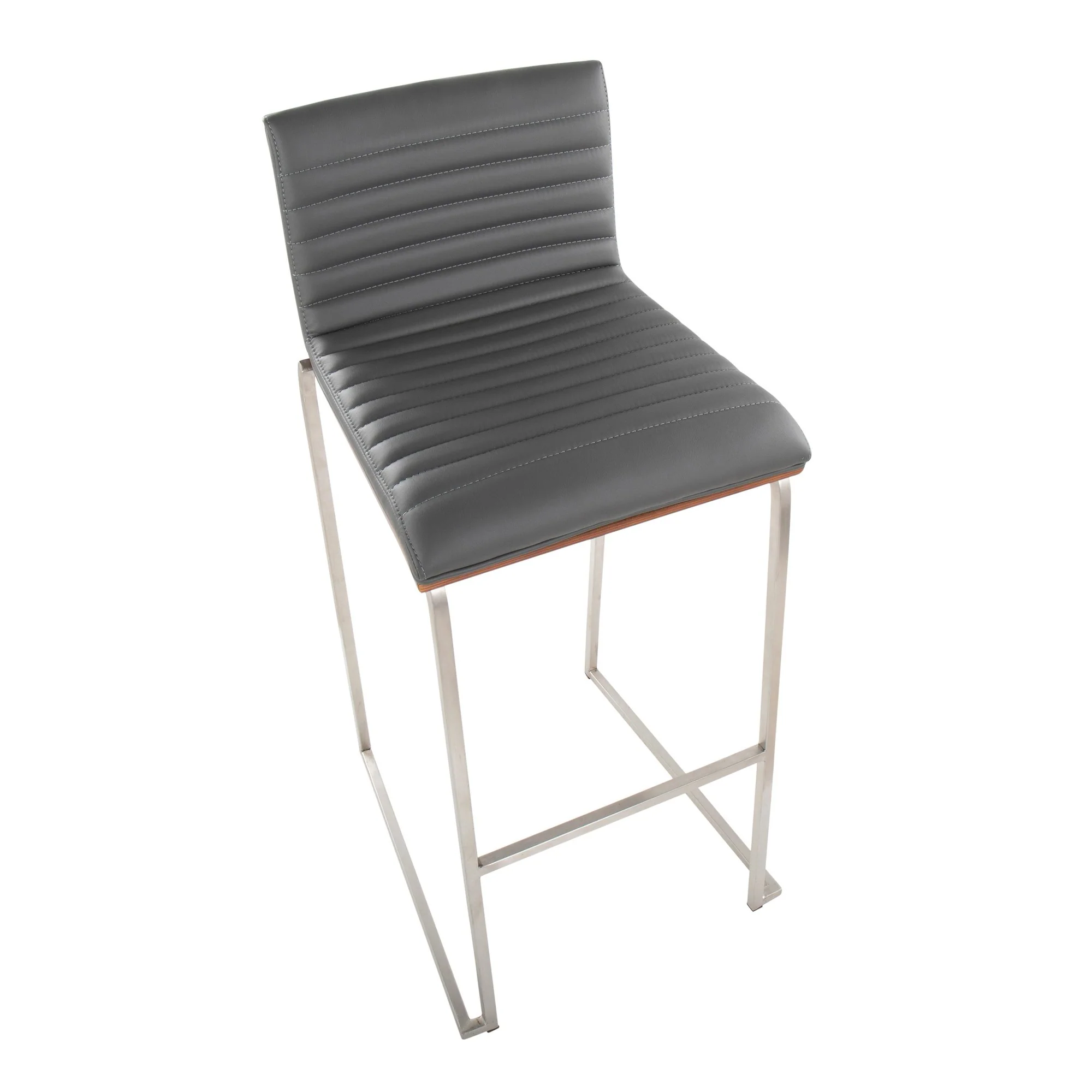 Mason Mara 30" Fixed-Height Barstool - Set of 2 Gray By LumiSource - Image 9