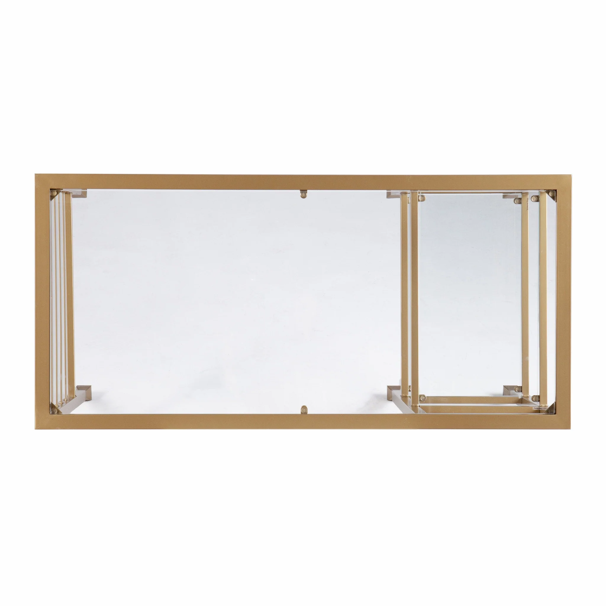 Matt Gold and Glass Writing Desk By Homeroots - Image 8