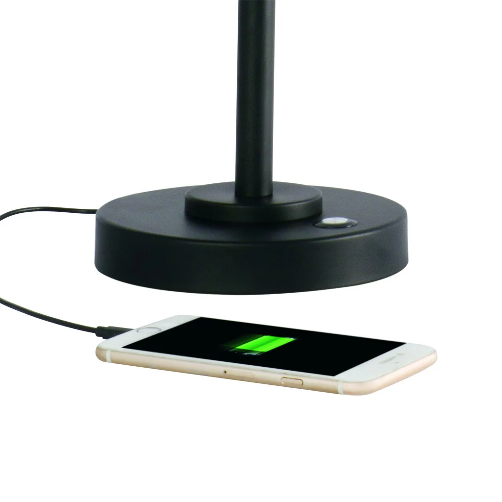 Matte Black and Antiqued Brass LED Adjustable Desk Lamp By Homeroots - Image 5