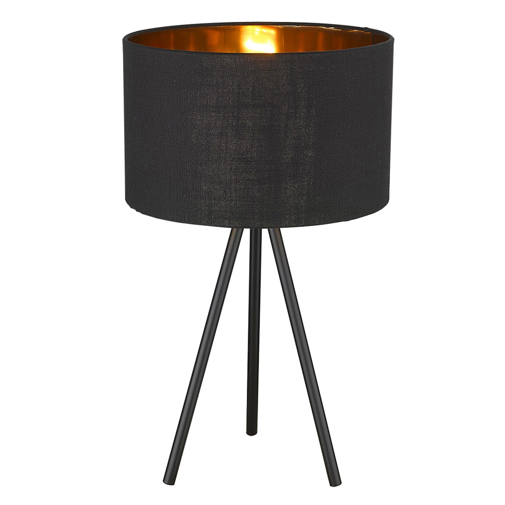 Matte Black and Black Fabric Table Lamp By Homeroots - Image 3