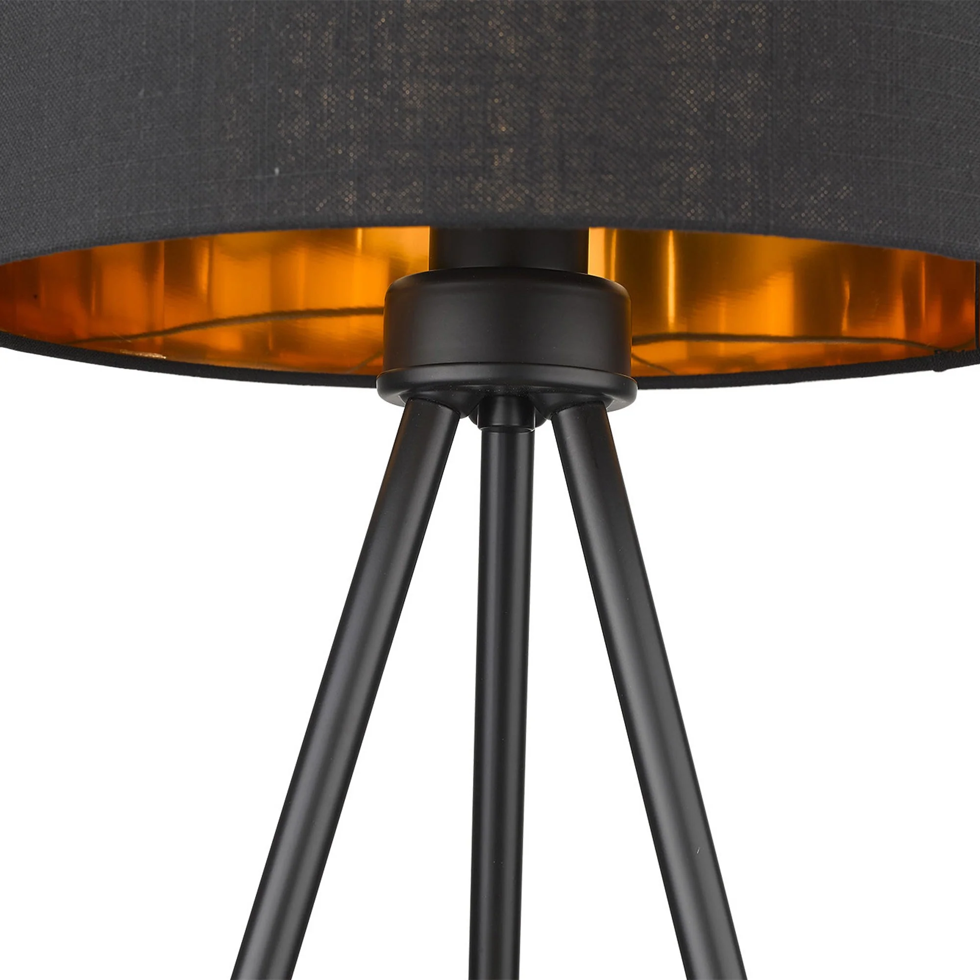 Matte Black and Black Fabric Table Lamp By Homeroots - Image 4