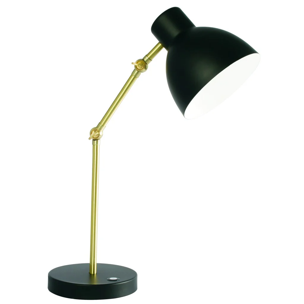 Matte Black and Gold Mod LED Adjustable Desk Lamp By Homeroots - Image 3