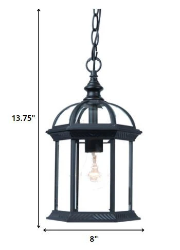 Matte Black Cage Hanging Light By Homeroots - Image 2