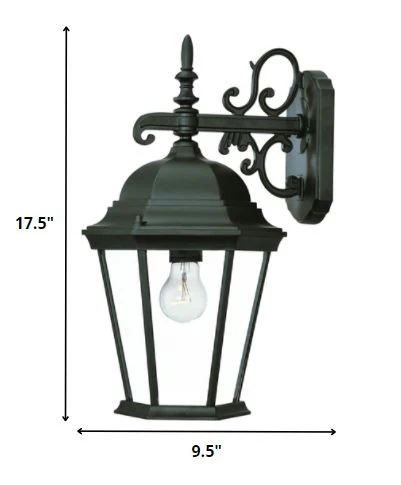 Matte Black Domed Glass Hanging Lantern Wall Light By Homeroots - Image 2