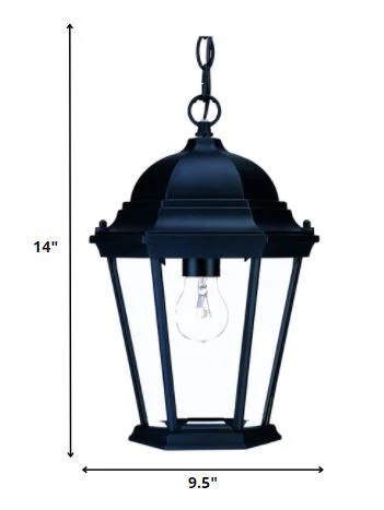 Matte Black Domed Glass Lantern Hanging Light By Homeroots - Image 2