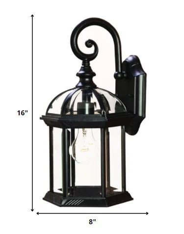 Matte Black Eastern Lantern Wall Light By Homeroots - Image 2