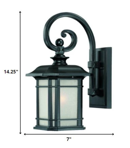 Matte Black Frosted Linen Glass Lantern Wall Light By Homeroots - Image 2