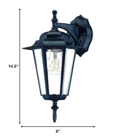 Matte Black Glass Hanging Lantern Wall Light By Homeroots - Image 2